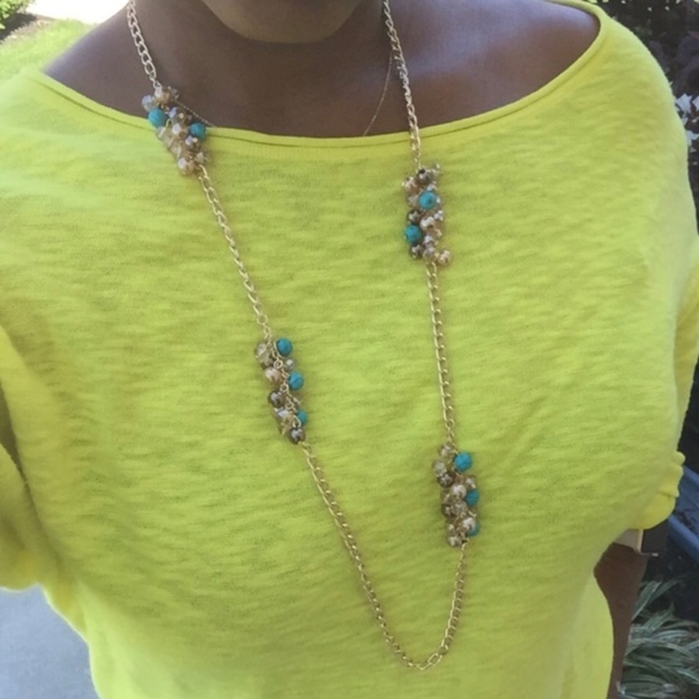 {hp} Long Beaded Chain Link Necklace Set - Picture 5 of 6